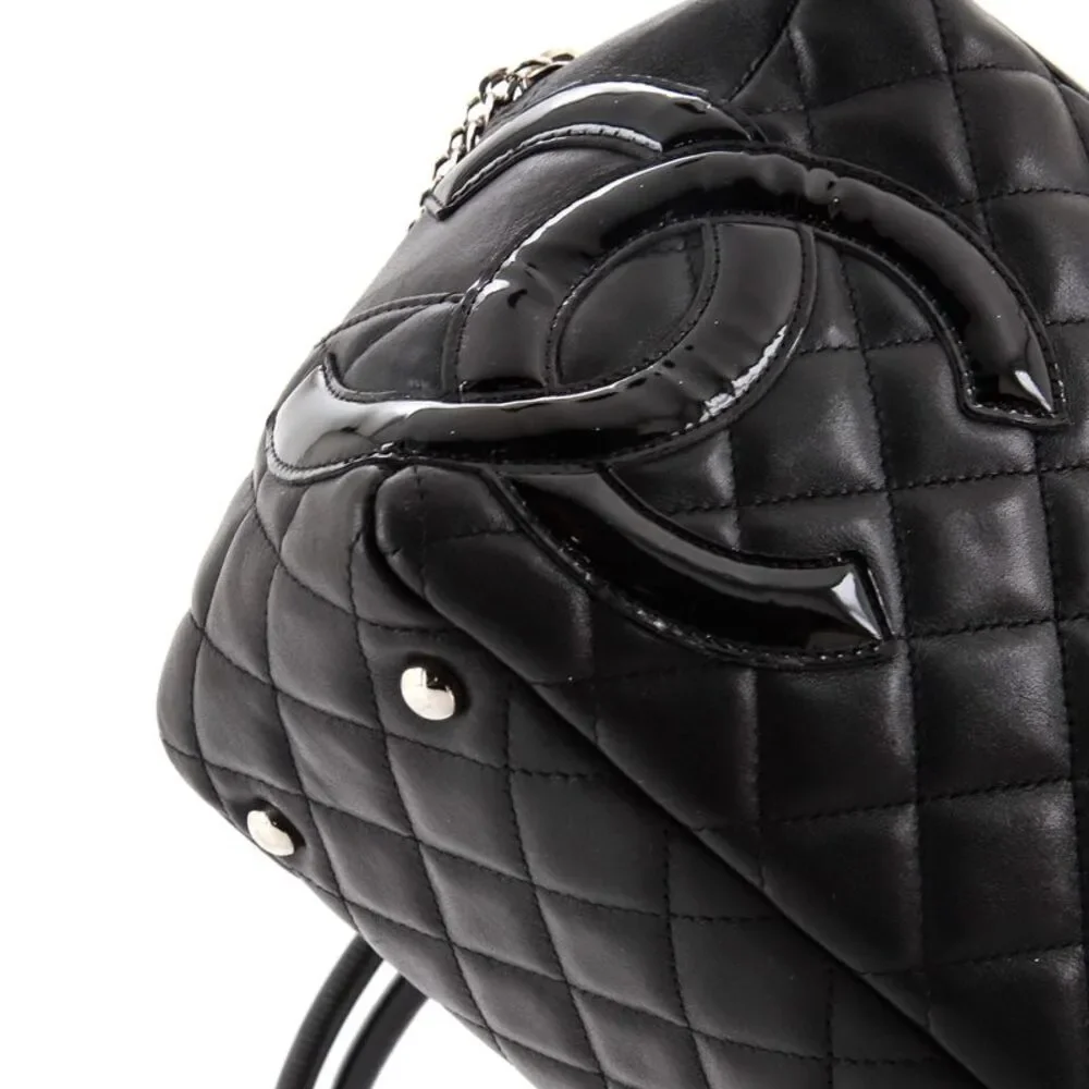 Chanel Cambon Bowler Bag Quilted Leather Medium Black - Picture 8 of 13